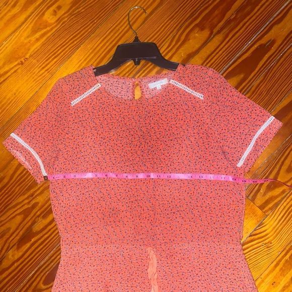 Grace and Mila Paris Orange Floral Shift Summer Dress Size Medium - Picture 7 of 8